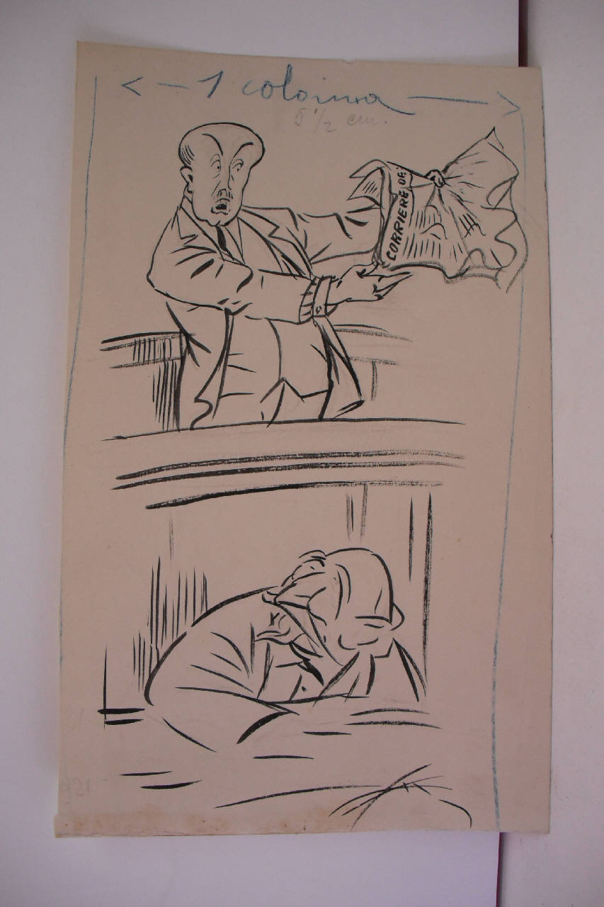 IL COLLABORAZIONISMO - ovvero - ALBERTINI CONTRO ALBERTINI. (disegno) di Mazza, Aldo (1921/06/26 - )