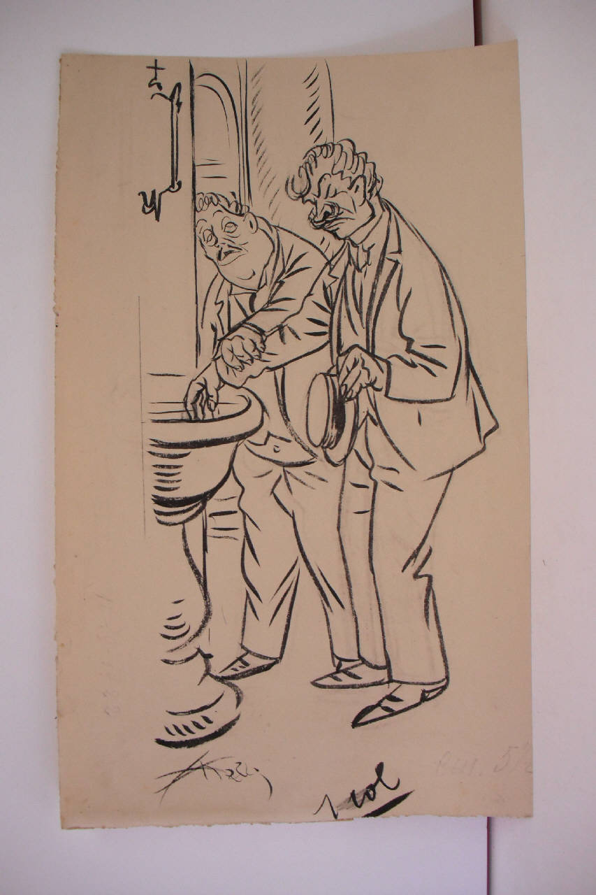 PRODROMI DELL'ALLEANZA MEDA - CALDARA. (disegno) di Mazza, Aldo (1922/09/10 - )