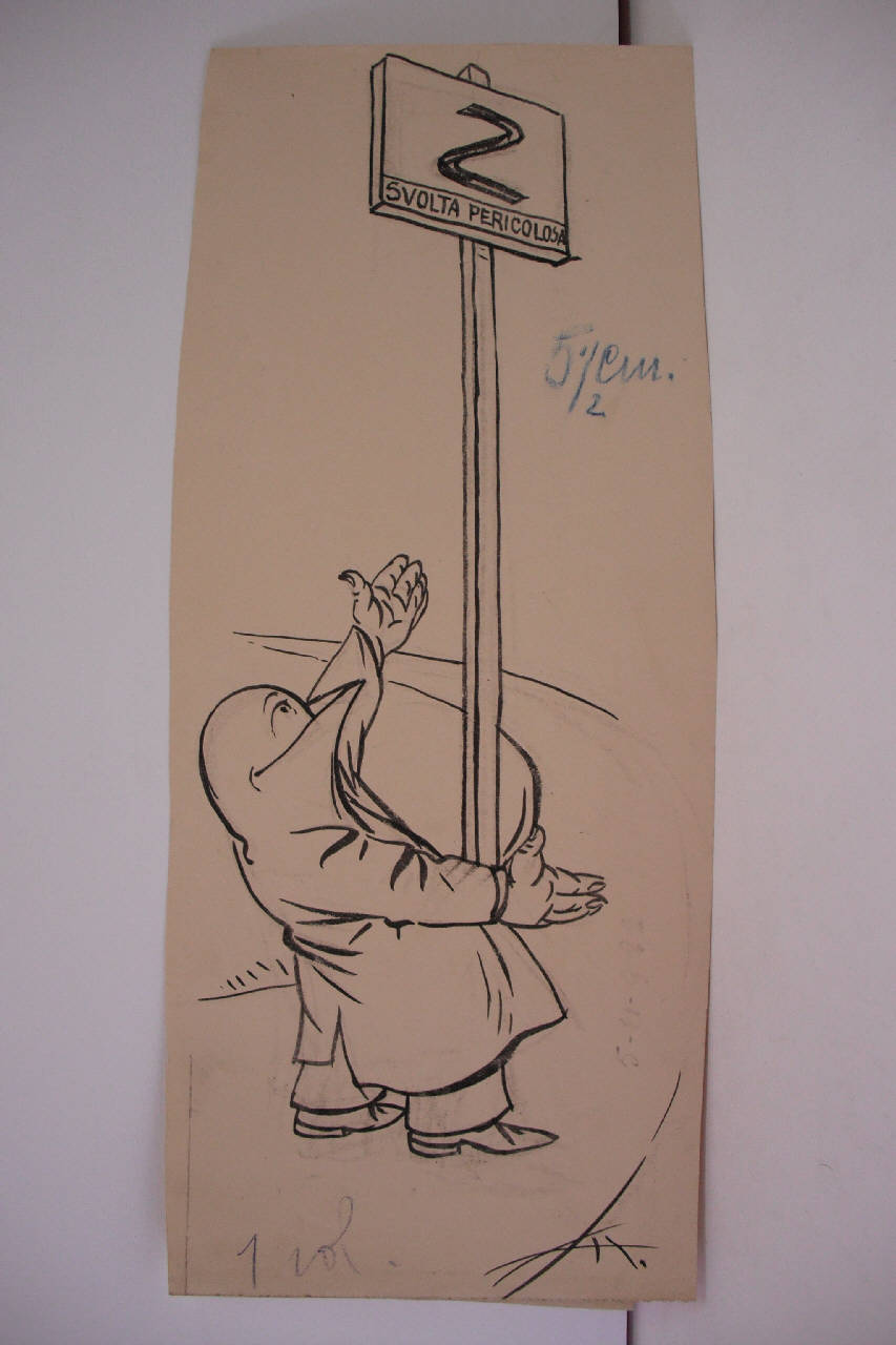 "A una svolta della storia…" (disegno) di Mazza, Aldo (1922/11/05 - )