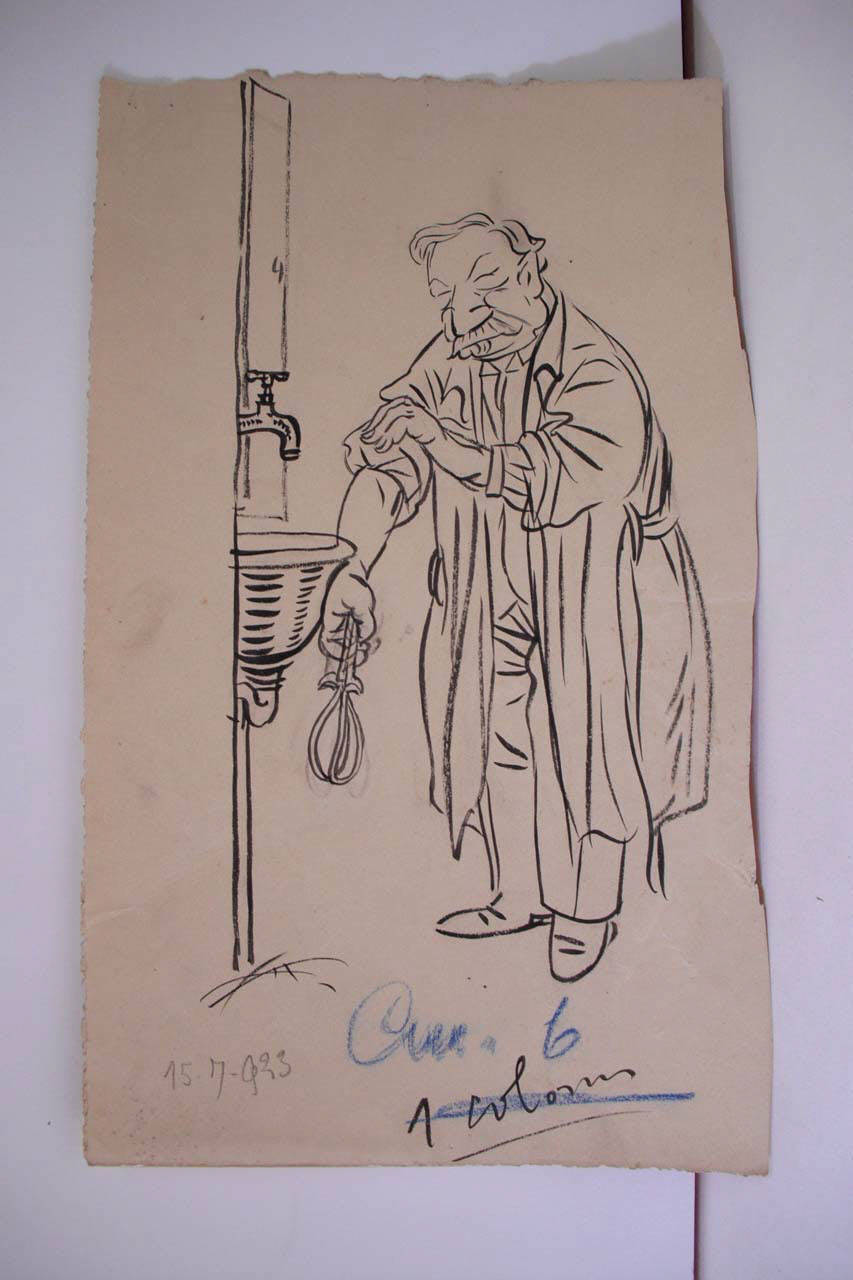 IL SINDACO - e il problema delle acque potabili. (disegno) di Mazza, Aldo (1923/07/15 - )