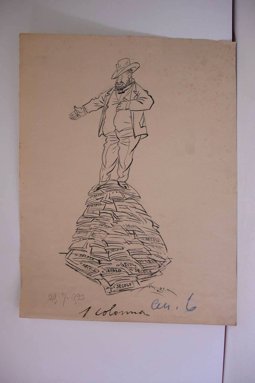 IL PRESIDENTE DELLA NUOVA SOCIETA' DEL "SECOLO". (disegno) di Mazza, Aldo (1923/07/29 - )