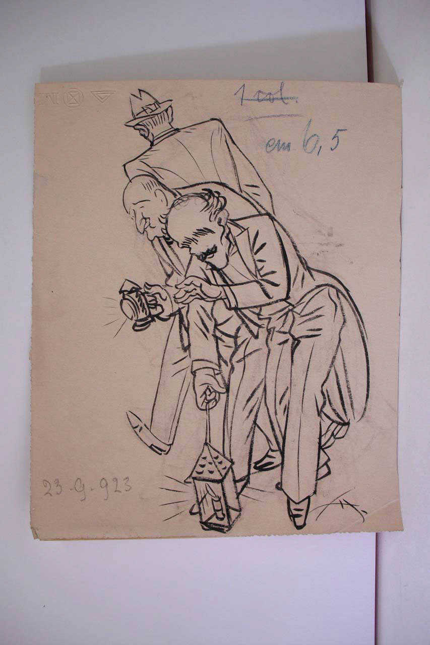 ALLA RICERCA DI OPERE INEDITE PER LA SCALA. (disegno) di Mazza, Aldo (1923/09/23 - )