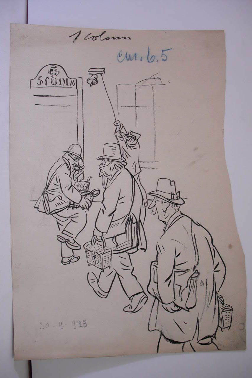 I PROFESSORI E LA RIFORMA GENTILE. (disegno) di Mazza, Aldo (1923/09/30 - )