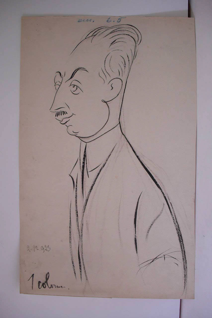 IL CAPO DELL'UFFICIO STAMPA. (disegno) di Mazza, Aldo (1923/12/02 - )