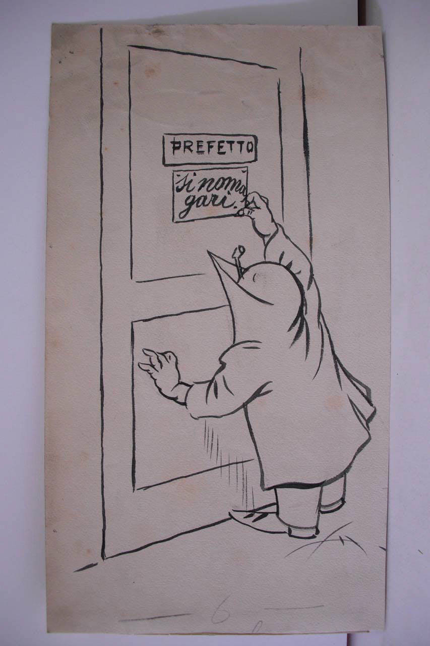 IL BOLLETTINO PREFETTIZIO. (disegno) di Mazza, Aldo (1919/01/05 - )