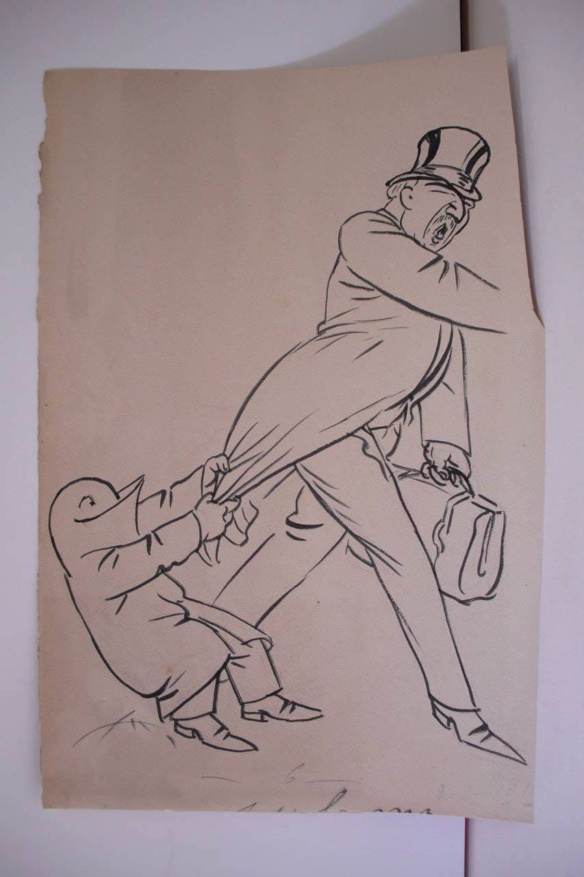 LA DEFINITIVA PARTENZA DEL PREFETTO. (disegno) di Mazza, Aldo (1919/02/02 - )