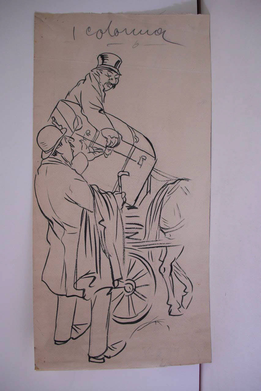 L'ENORME TARIFFA DELLE VETTURE PUBBLICHE. (disegno) di Mazza, Aldo (1919/02/16 - )