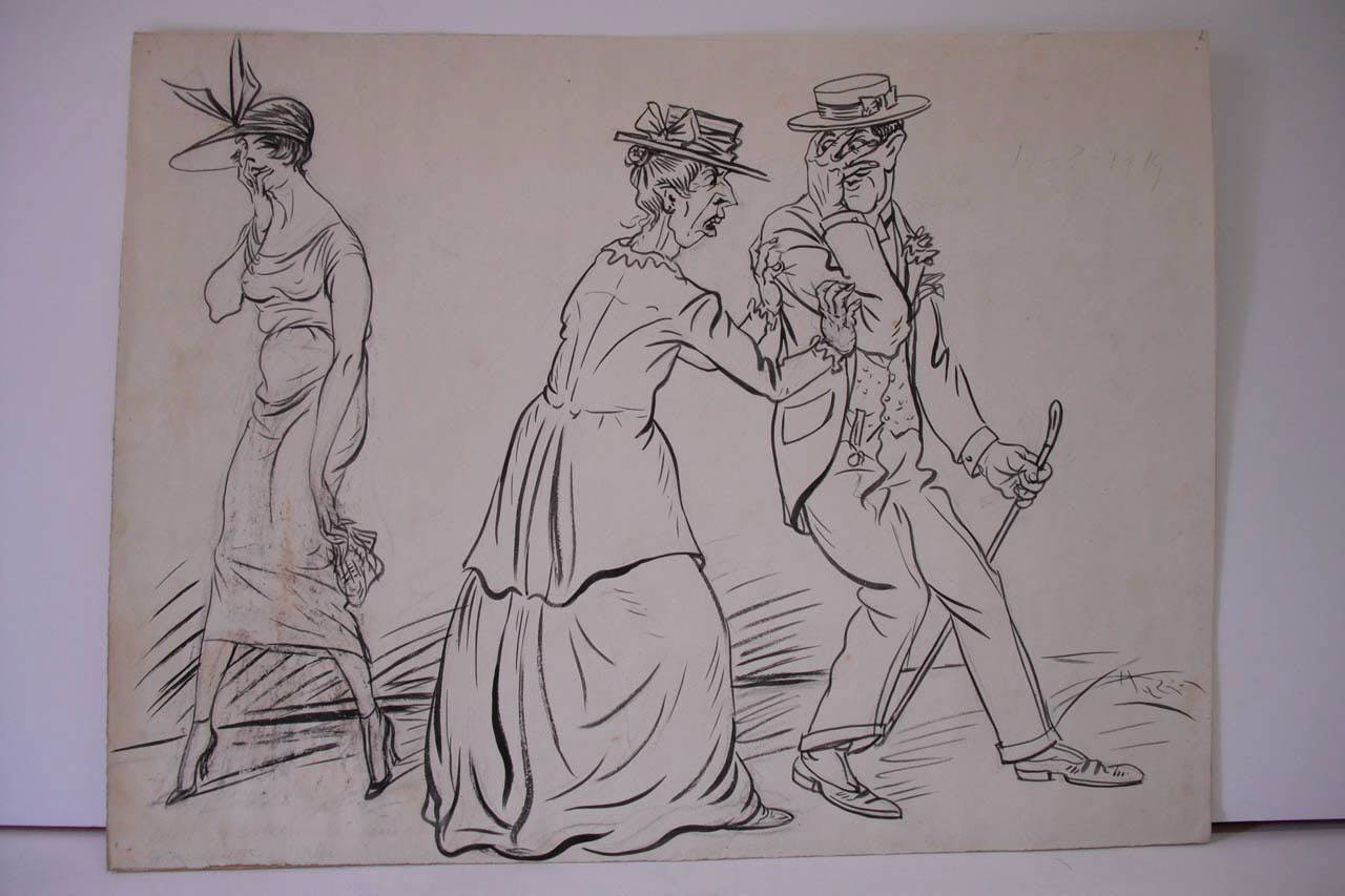 LA CROCIATA CONTRO LA MODA. (disegno) di Mazza, Aldo (1919/08/17 - )