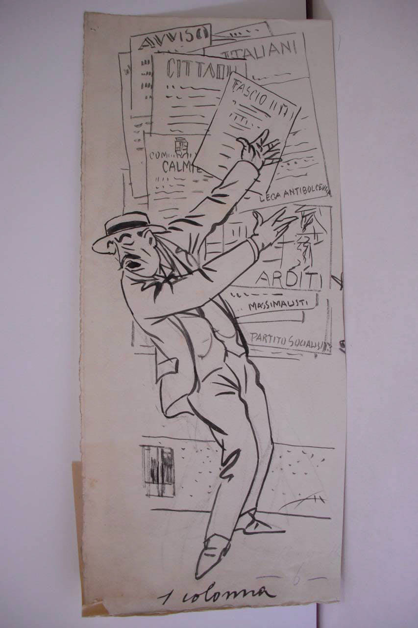 SUI MURI. (disegno) di Mazza, Aldo (1919/09/14 - )