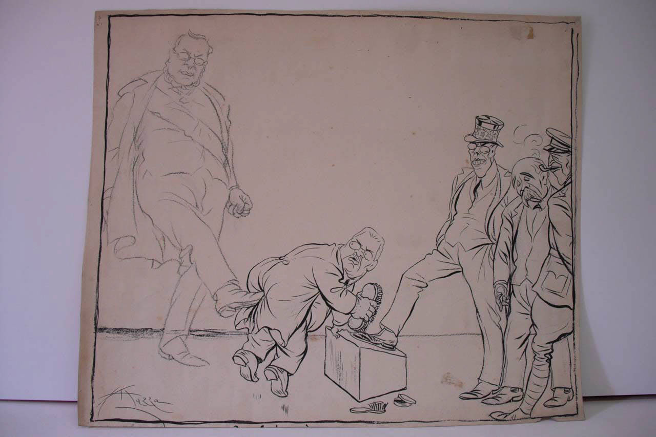 CAVOUR E NITTI. (disegno) di Mazza, Aldo (1919/09/21 - )