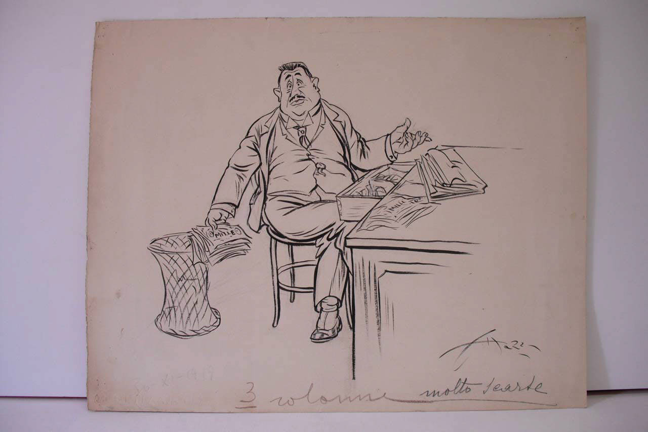 IL NUOVO PRESTITO ovvero IL BORGHESE E I BIGLIETTIDA MILLE. (disegno) di Mazza, Aldo (1919/11/30 - )