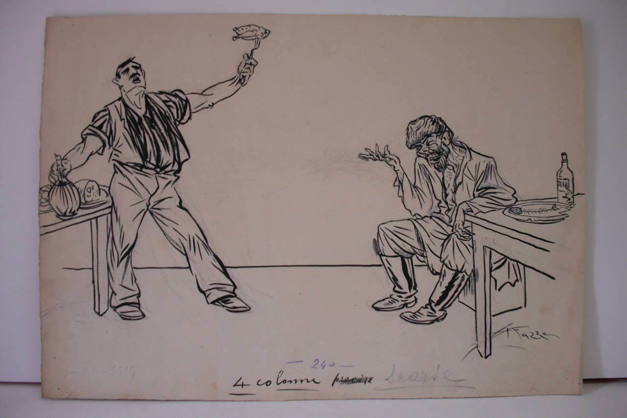 L'INTERNAZIONALE E LA PANCIA. (disegno) di Mazza, Aldo (1919/12/07 - )