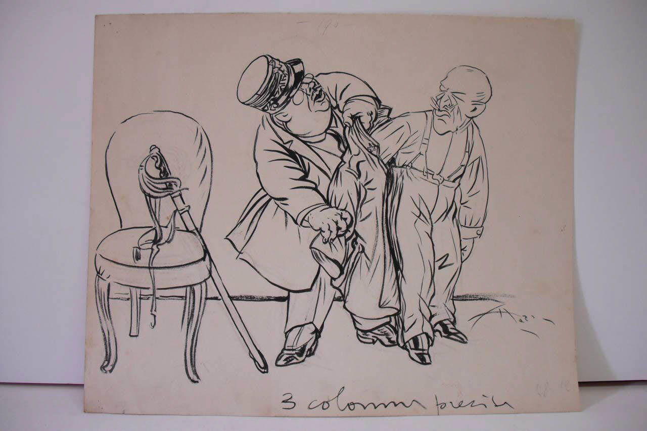 IL DIRITTO DI DICHIARARE GUERRA DEFERITO AL PARLAMENTO. (disegno) di Mazza, Aldo (1919/12/28 - )