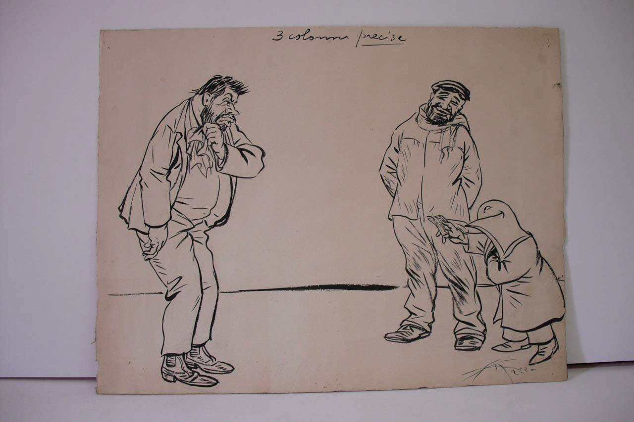 IL CONSIGLIO DEL "GUERINO". (disegno) di Mazza, Aldo (1920/02/01 - )