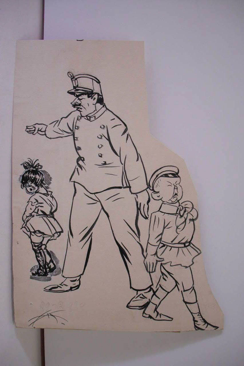 LE DUE MISURE DELL'AUTORITA' POLITICA. (disegno) di Mazza, Aldo (1920/02/29 - )