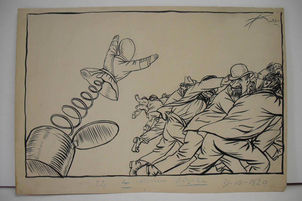 D'ANNUNZIO E I COMPLOTTI. (disegno) di Mazza, Aldo (1920/10/31 - )