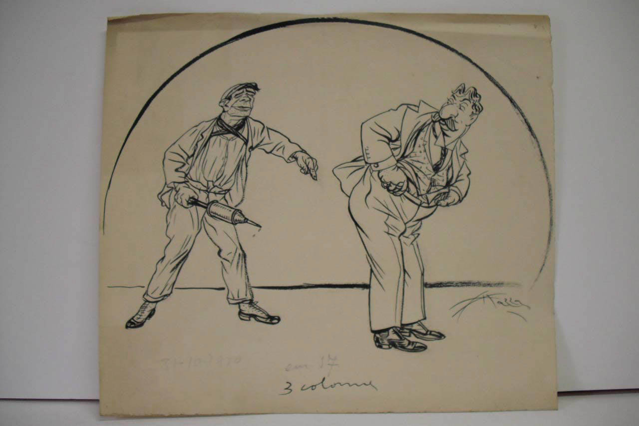 L'ASTENSIONISMO DEI LIBERALI ALLE URNE. (disegno) di Mazza, Aldo (1920/10/31 - )