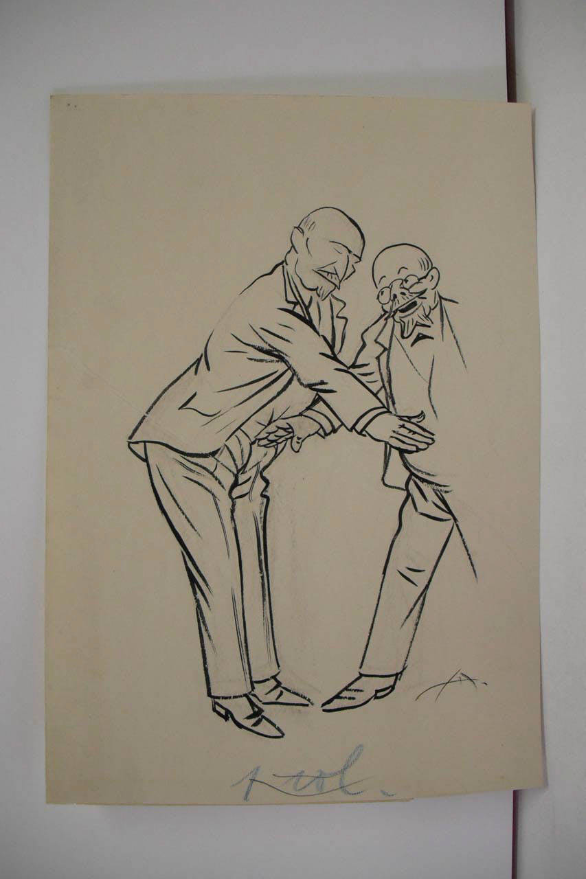 TRA SINDACO E PREFETTO. (disegno) di Mazza, Aldo (1920/11/28 - )