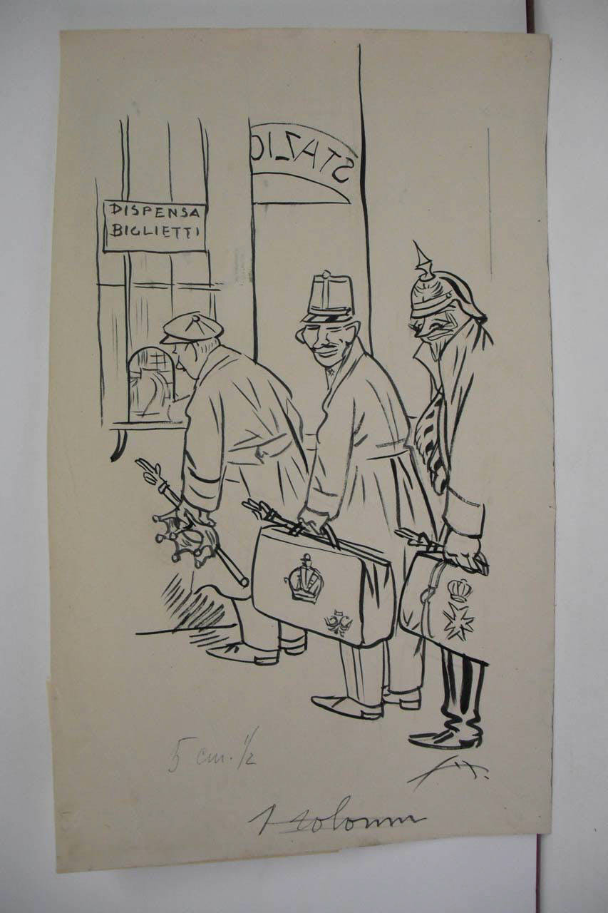 IL VIAGGIO DI RITORNO. (disegno) di Mazza, Aldo (1920/12/05 - )