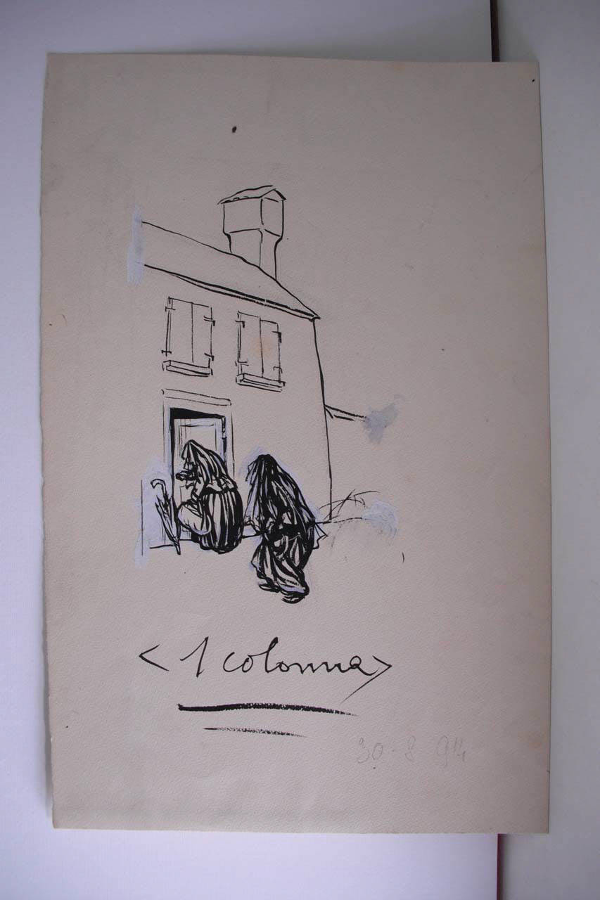 IL RITORNO A RIESE. (disegno) di Mazza, Aldo (1914/08/30 - )