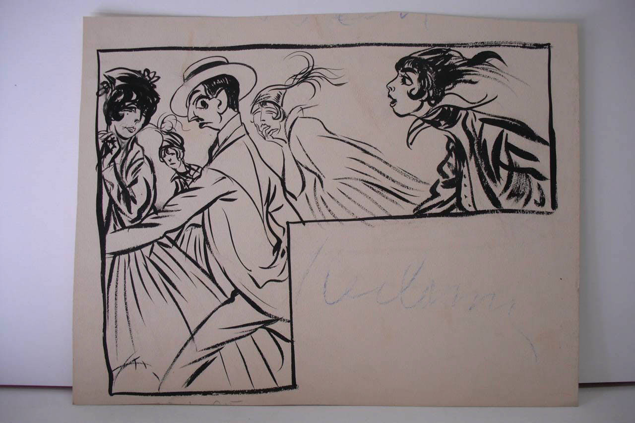 L'INSEGUIMENTO LUSINGHIERO (Reclame). (disegno) di Mazza, Aldo (1915/04/25 - )