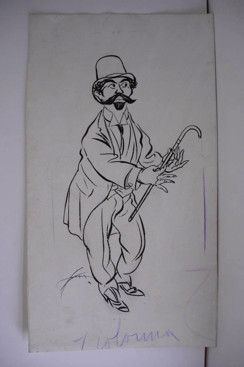 AL FILODRAMMATICI MUSCO NEL "PARANINFU". (disegno) di Mazza, Aldo (1915/04/24 - )