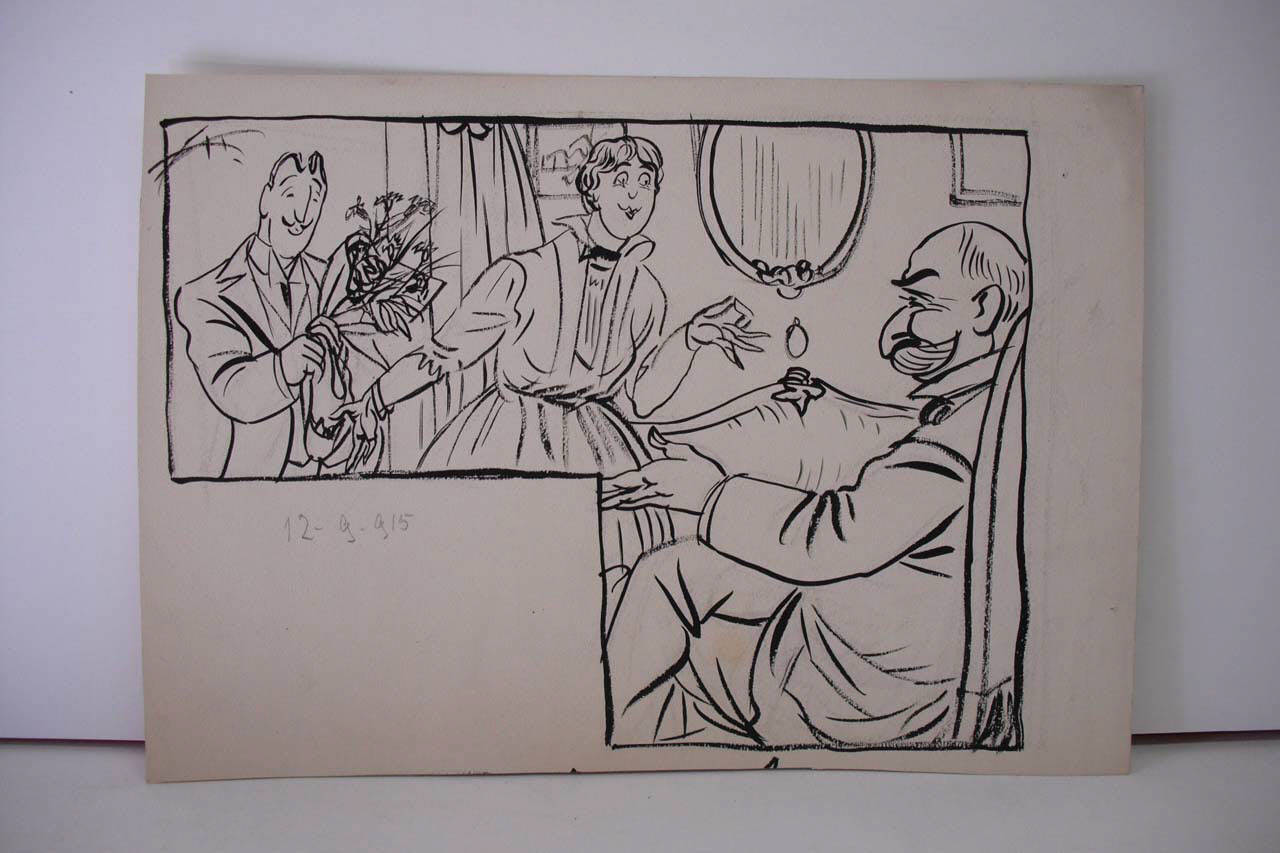 PERCHE' FU AGGRADITA LA DOMANDA MATRIMONIALE (Reclame). (disegno) di Mazza, Aldo (1915/09/12 - )