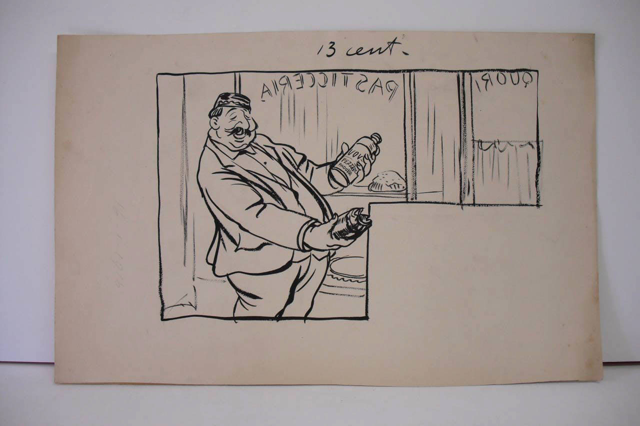 LA TROVATA DEL PASTICCERE (Reclame). (disegno) di Mazza, Aldo (1916/01/16 - )