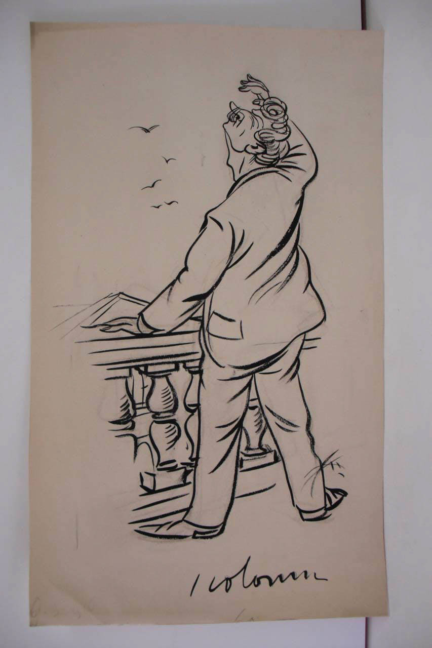 LA LETTERATURA DEL SINDACO. (disegno) di Mazza, Aldo (1916/03/19 - )