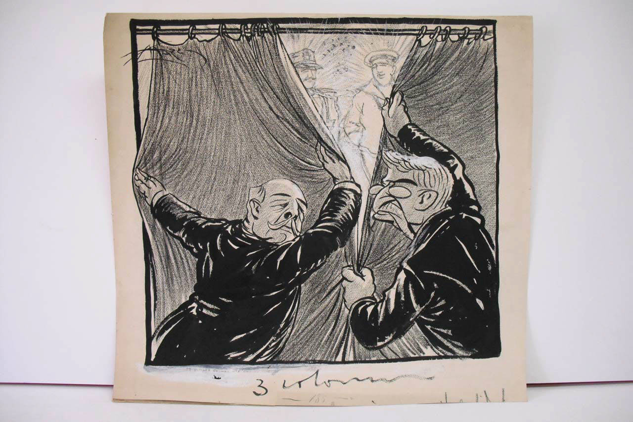 LA NOSTRA GUERRA DAVANTI AL MONDO. (disegno) di Mazza, Aldo (1916/04/16 - )