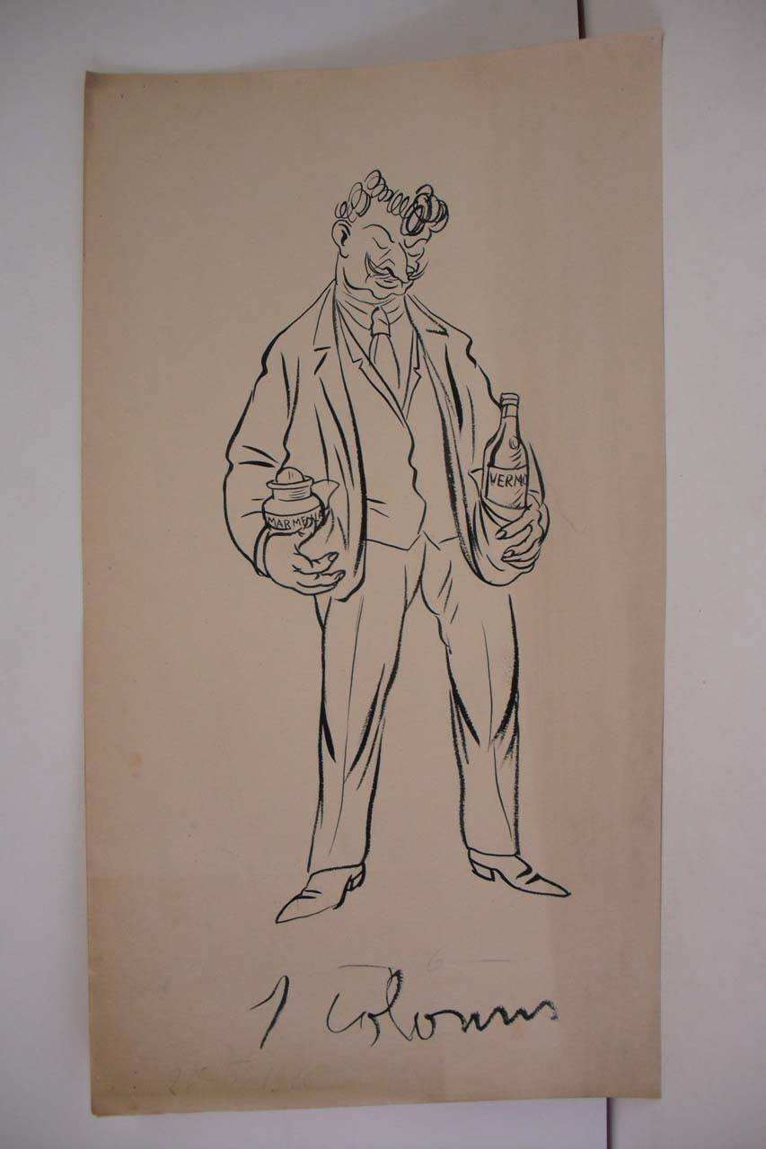 IL SINDACO MARMELLO-APERITIVO. (disegno) di Mazza, Aldo (1916/06/25 - )