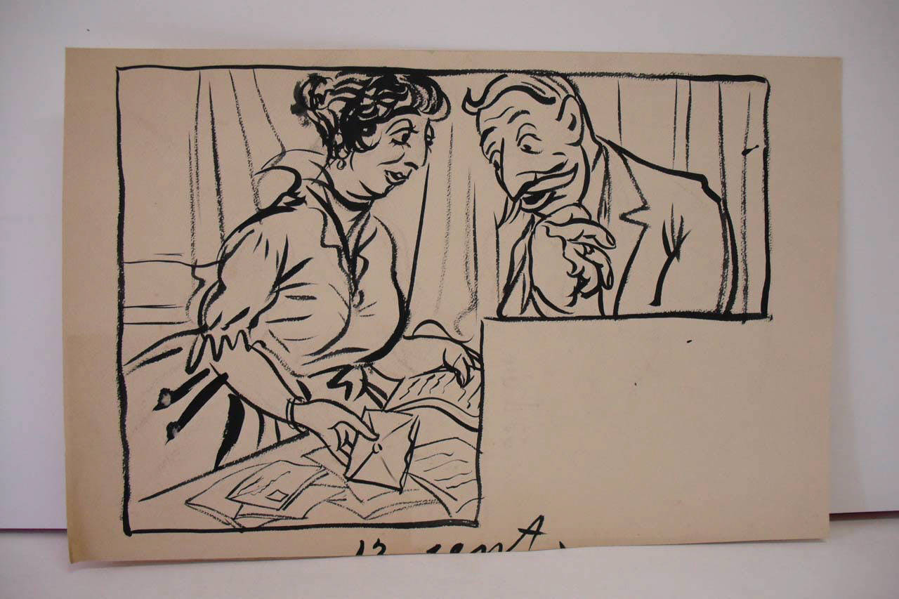 L'ARRIVO DELLA POSTA IN CAMPAGNA (Reclame). (disegno) di Mazza, Aldo (1916/07/23 - )