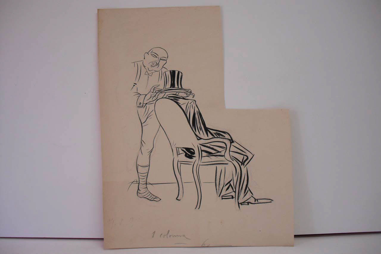 CONSIGLI DISINTERESSATI AL CONTE OLGIATI. (disegno) di Mazza, Aldo (1916/08/27 - )