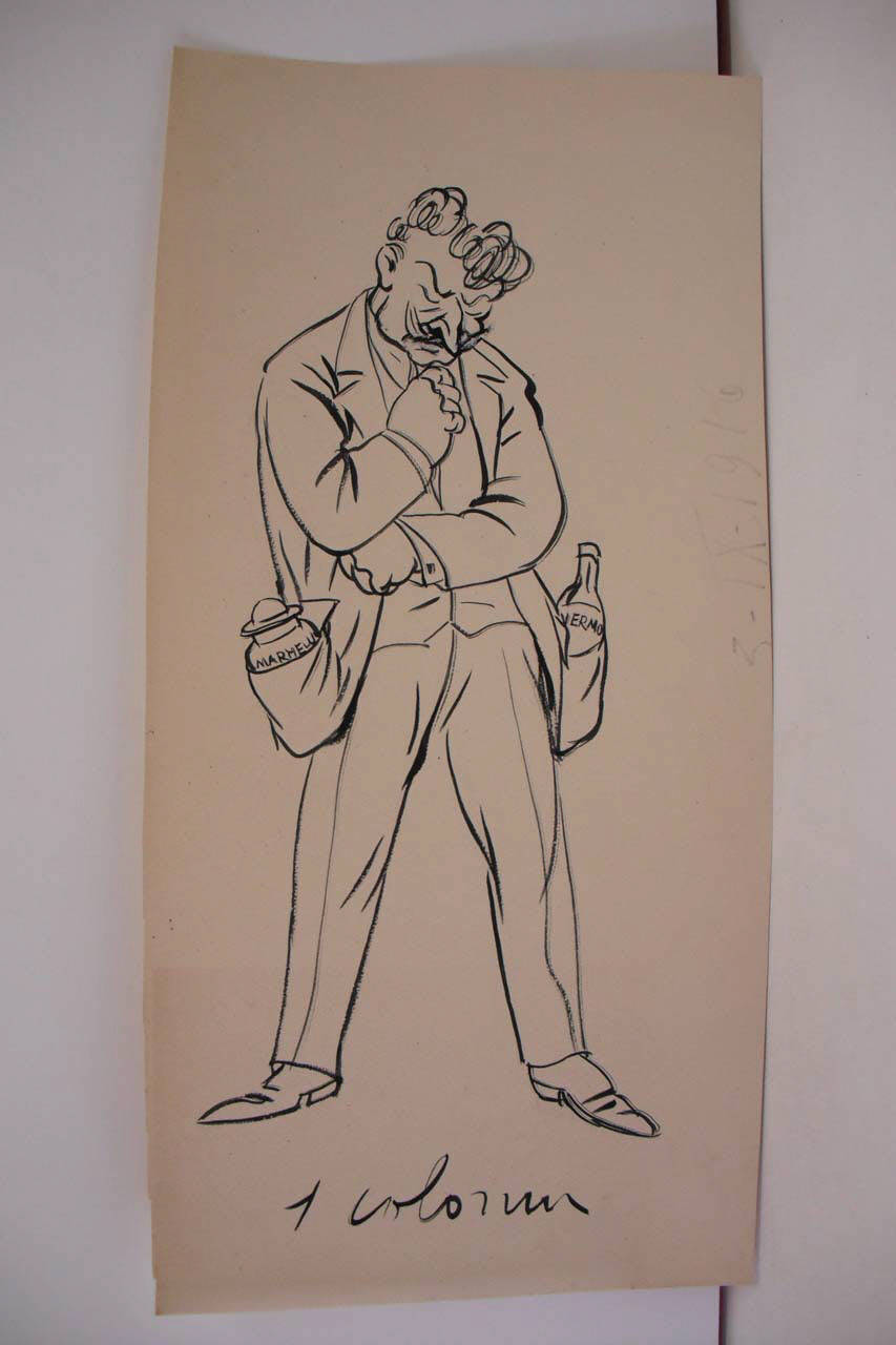 IL SINDACO AMLETO CALDARA. (disegno) di Mazza, Aldo (1916/09/03 - )