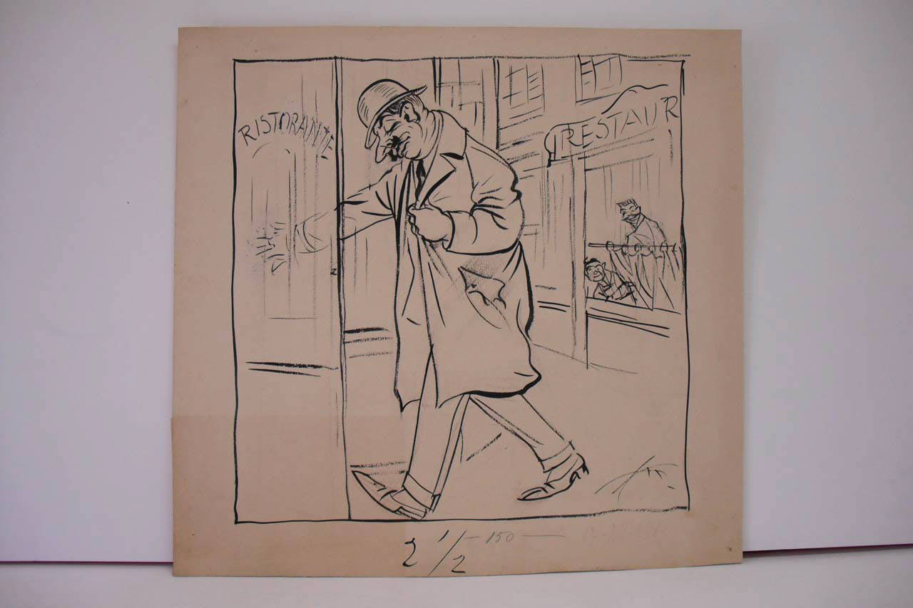 IL DECRETO SULLA LIMITAZIONE DEL PIATTO. (disegno) di Mazza, Aldo (1916/12/17 - )