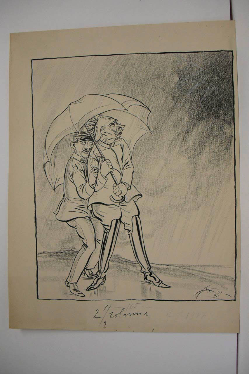 LA RISPOSTA DELL'INTESA. (disegno) di Mazza, Aldo (1917/01/07 - )