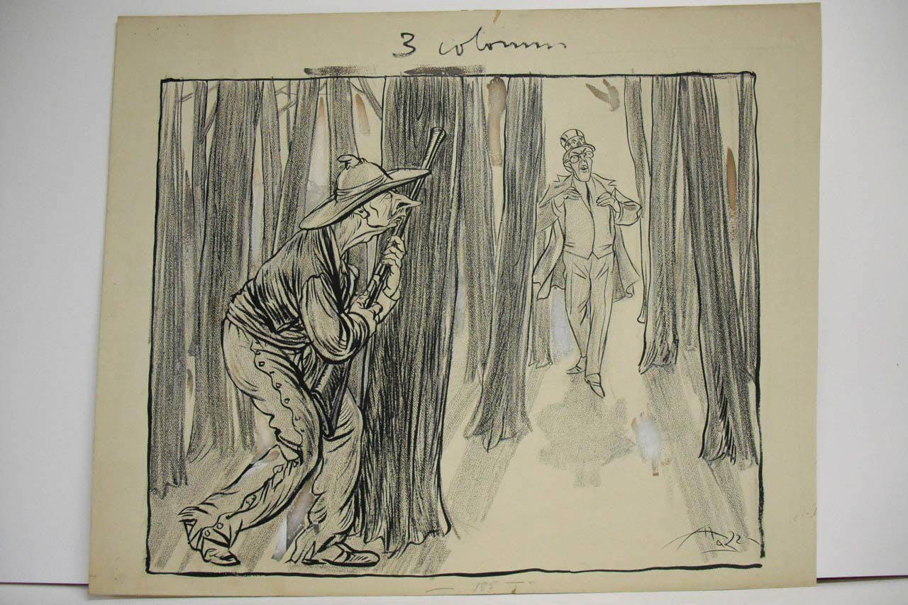 IL KAISER E L'INTRIGO MESSICANO. (disegno) di Mazza, Aldo (1917/03/11 - )