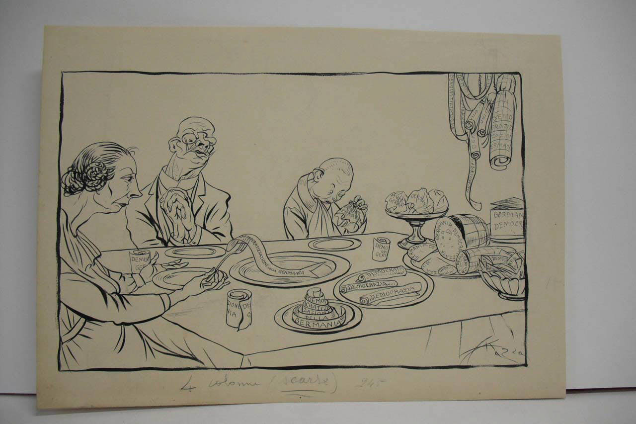 LE RIFORME TEDESCHE. (disegno) di Mazza, Aldo (1917/04/15 - )