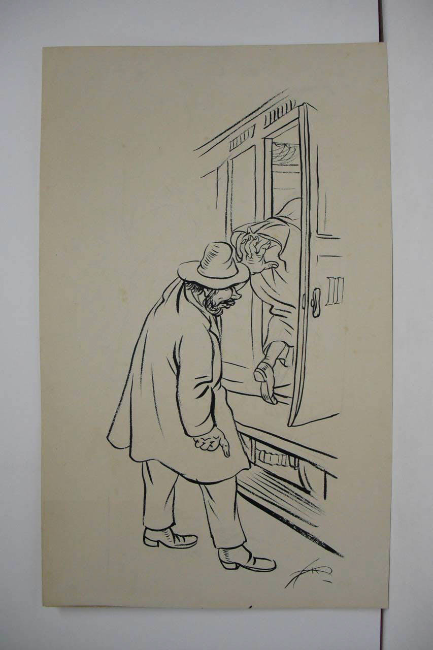 LA RAPPRESENTANZA DEL "PUS" A STOCCOLMA. (disegno) di Mazza, Aldo (1917/04/22 - )