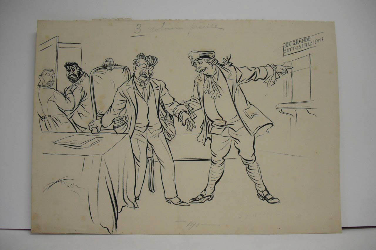A CHI SERVE LA CONCORDIA CITTADINA. (disegno) di Mazza, Aldo (1917/04/29 - )