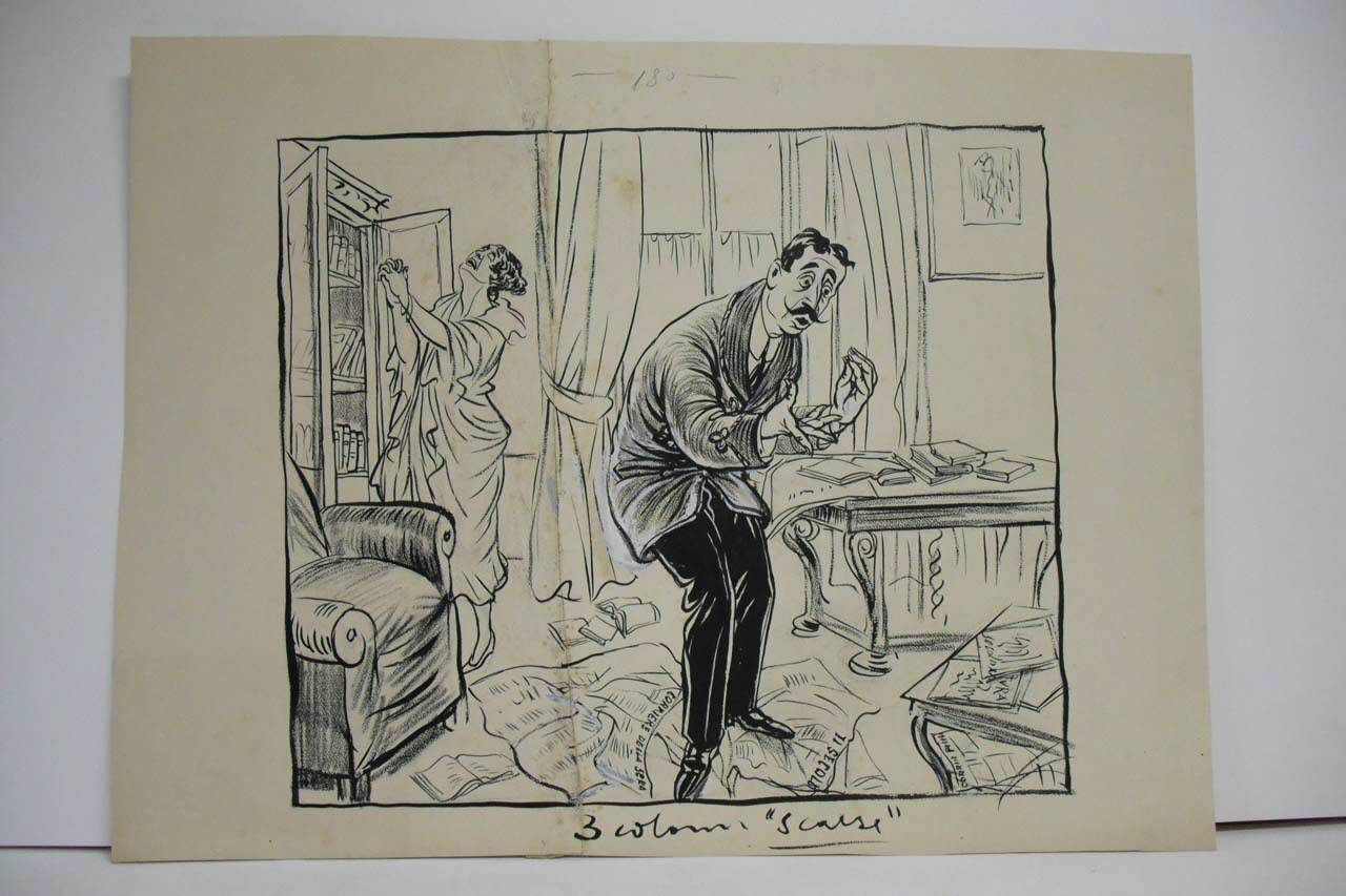 UN GRAVE SACRIFICIO IMPOSTO DALLA GUERRA. (disegno) di Mazza, Aldo (1917/05/20 - )