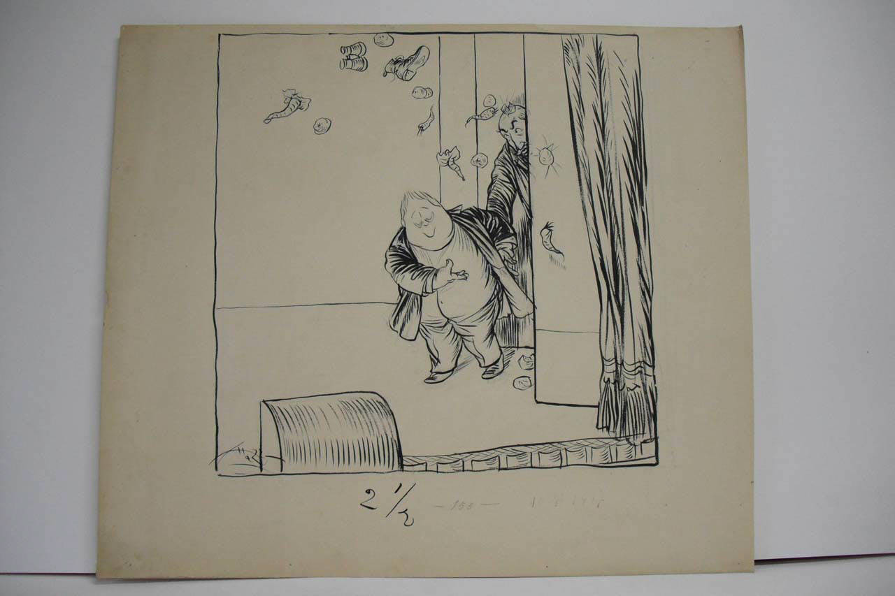 AL TEATRO DI PINEROLO. (disegno) di Mazza, Aldo (1917/06/10 - )