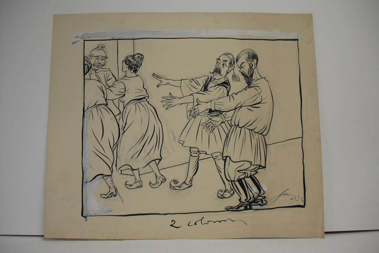 LE ABDICAZIONI ovvero CHERCHEZ LA FEMME. (disegno) di Mazza, Aldo (1917/06/17 - )