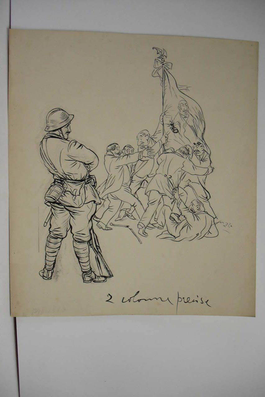 PARLAMENTO E GIORNALI. (disegno) di Mazza, Aldo (1917/07/01 - )