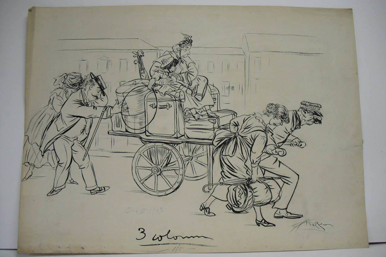 I SERVIZI CITTADINI. (disegno) di Mazza, Aldo (1917/08/05 - )