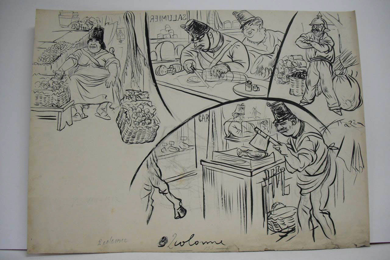 I "BOCHES" AL FRONTE INTERNO. (disegno) di Mazza, Aldo (1917/08/12 - )