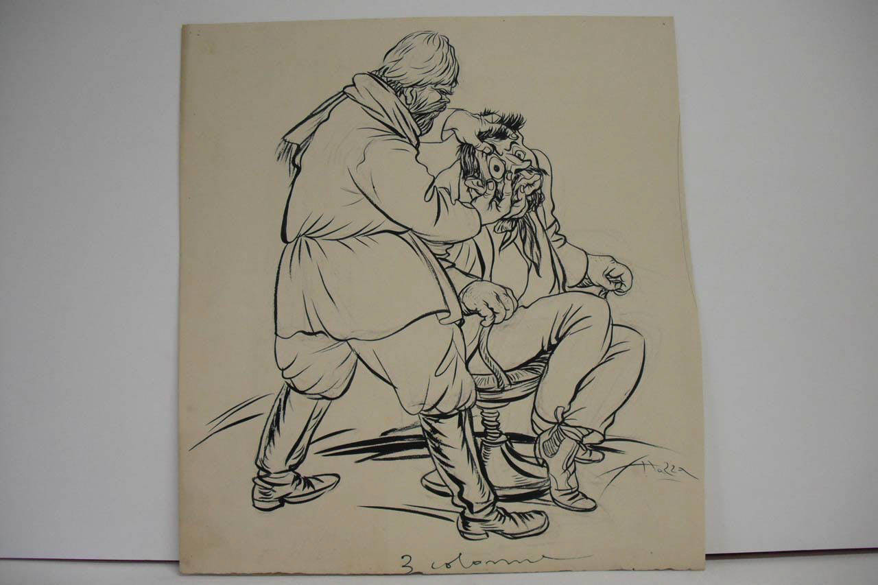 L'ESEMPIO RUSSO E IL SOCIALISTA ONOREVOLE. (disegno) di Mazza, Aldo (1917/09/13 - )