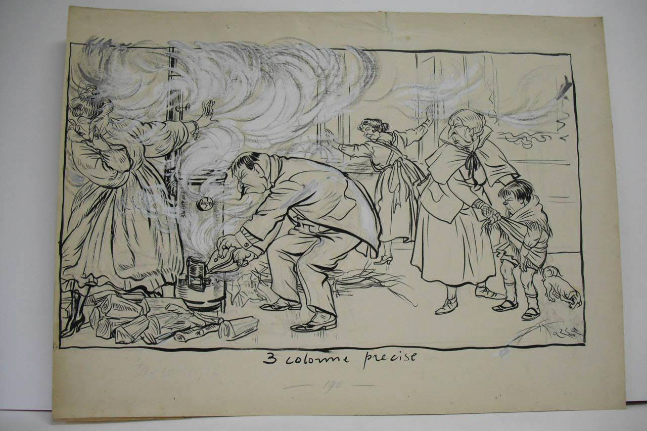 LA QUESTIONE DELLE STUFE. (disegno) di Mazza, Aldo (1917/10/21 - )