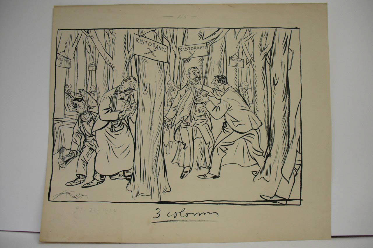 I RESTAURANTS ovvero IL BOSCO DELLA MERLATA. (disegno) di Mazza, Aldo (1917/11/25 - )