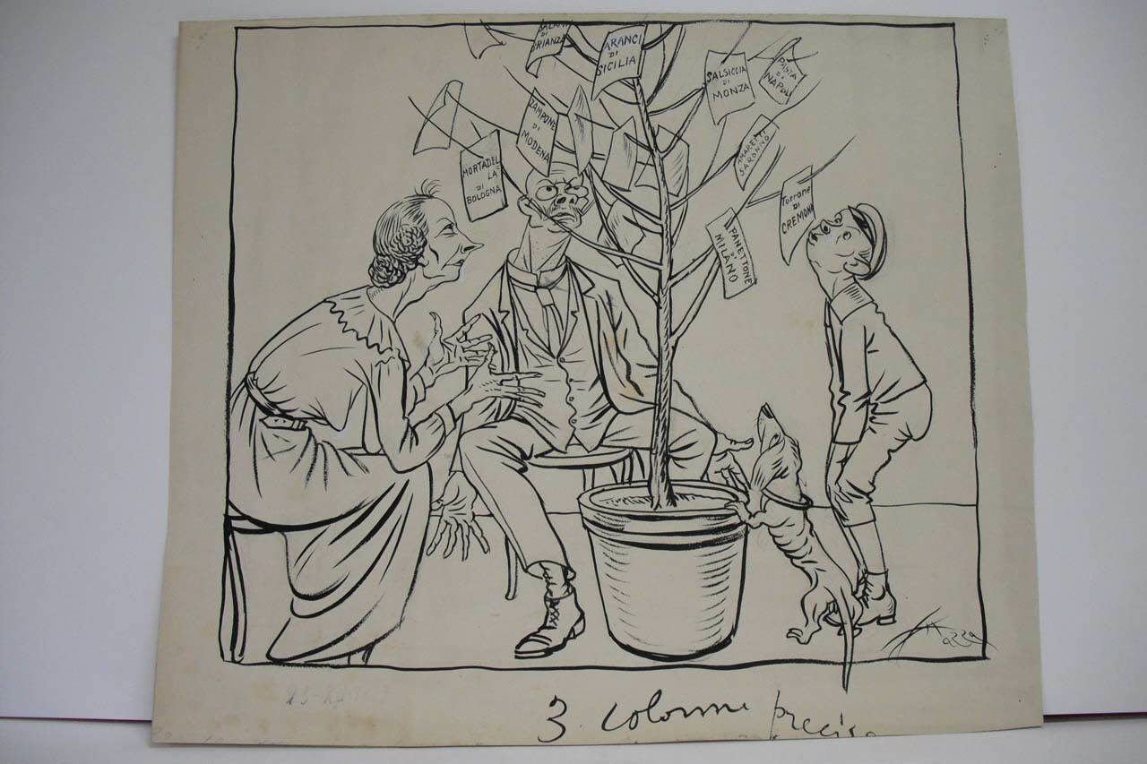 L'ALBERO DI NATALE DEI TEDESCHI. (disegno) di Mazza, Aldo (1917/12/23 - )